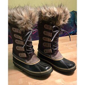Sorel Joan Of Arctic Waterproof Winter Boots With Faux Fur Trim - Size 8